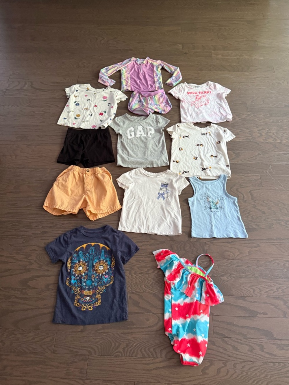 Girls clothing lot size 6/7 Disney stitch cat dog swim suit shorts shirts